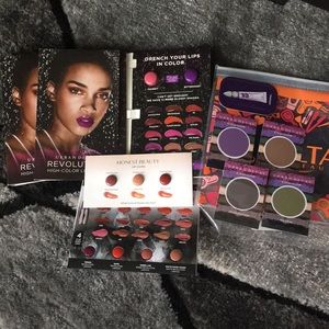 Eye and lip sample bundle + makeup bag